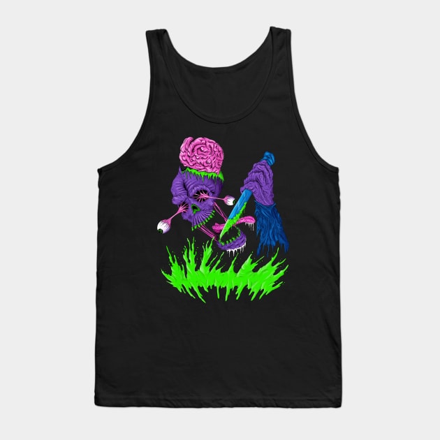 Crazy Insane Skull Tank Top by Josep Picón Art